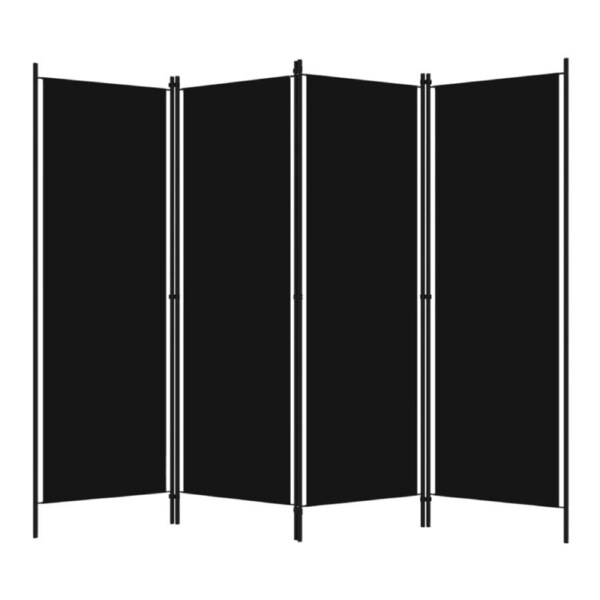 4 Panel Room Divider Privacy Screen Folding Partition Foldable Panels Black