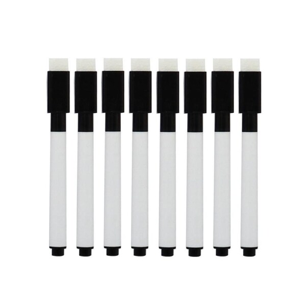 50pcs Whiteboard Marker Pens with Eraser Magnetic Lid Dry Wipe