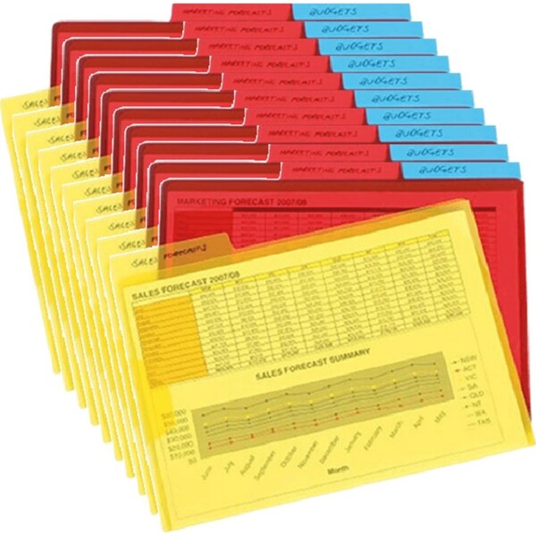 Marbig Letter File With Secure Flap And Tab A4 Clear Pack 30