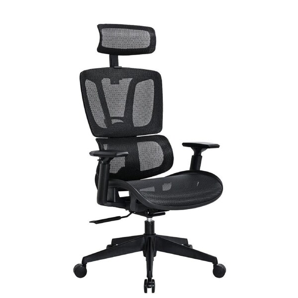 Maestro Furniture MECCA Ergonomic Double Mesh Back & Seat Manager Computer Office Task Chair - Black