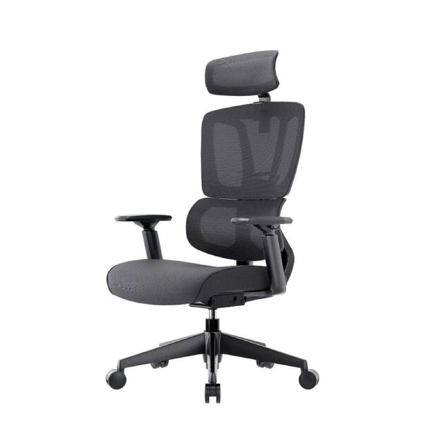 Maestro Furniture MECCA Ergonomic Double Mesh Back & Fabric Seat Manager Computer Office Task Chair - Black