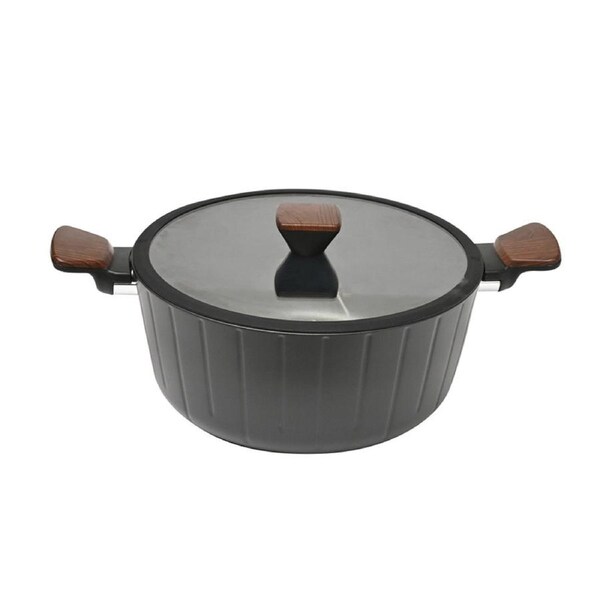 Classica Elegance 28cm/6.2L Casserole Aluminium Induction Dish/Pan w/ Lid Black