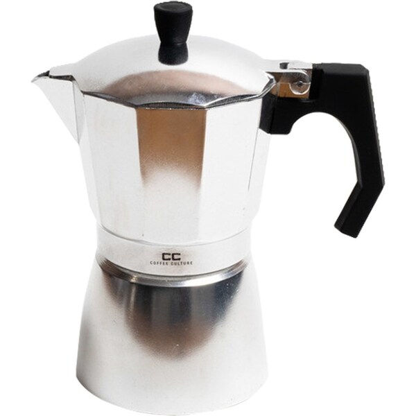 Coffee Culture 19cm Stovetop Coffee Maker 6-Cup Moka Italian Espresso Pot Silver