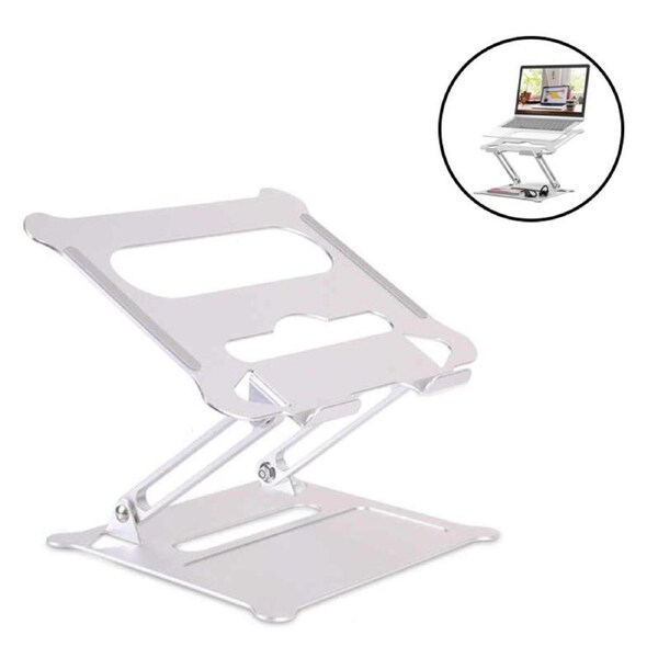 Nevenka Adjustable Laptop Stand Portable Notebook Stand with Heat-Vent-Sliver