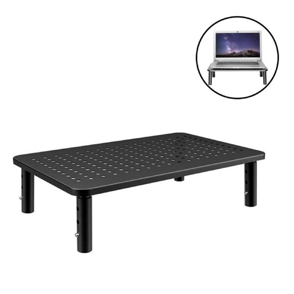 Nevenka Monitor Stand Riser Adjustable Height Desk Holder-Black