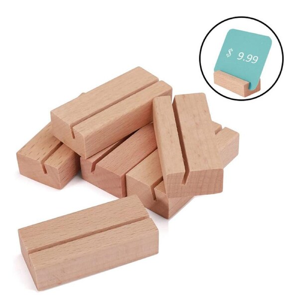 Nevenka 6Pcs Card Holder Wooden Stands Wedding Table Number Holders-Beech
