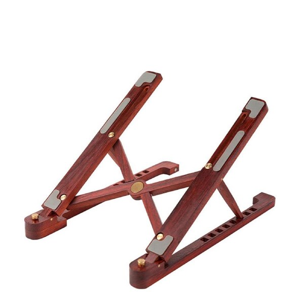 Nevenka Adjustable Wooden Laptop Stand Foldable Macbook Stand -Rosewood