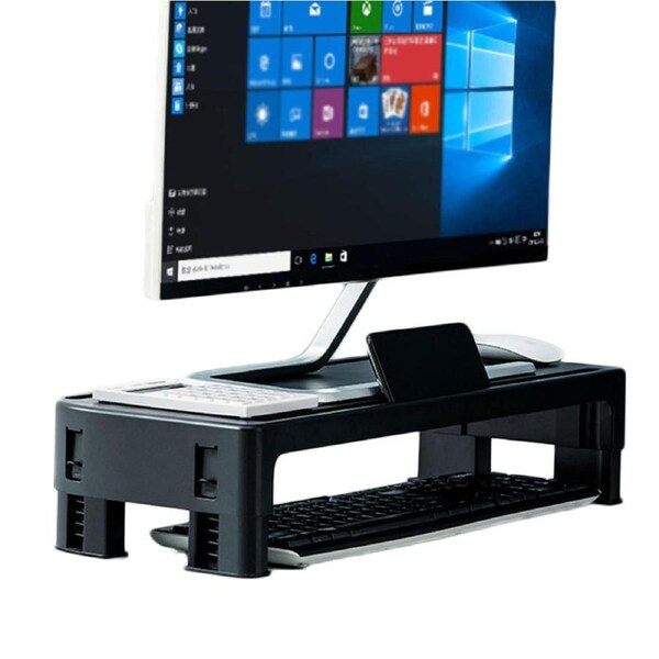 Nevenka Monitor Riser Stand Height Adjustable Laptop Stand-Black