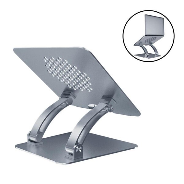 Nevenka Laptop Stand Ergonomic Height MacBook Stand for Desk-Grey
