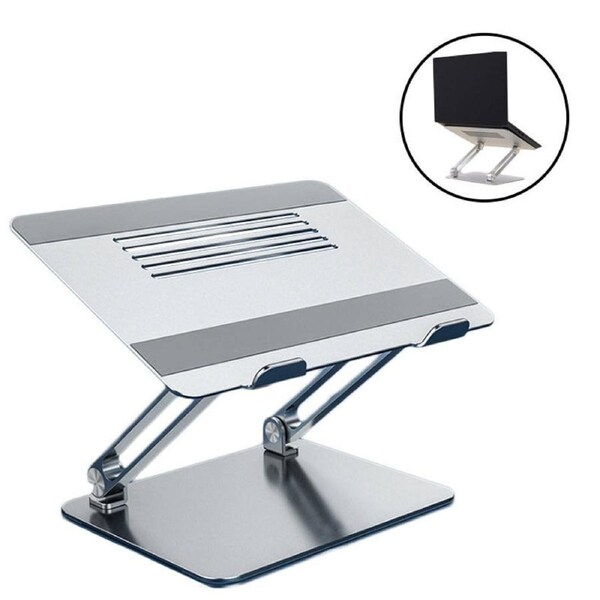 Nevenka Laptop Stand Adjustable Height Laptop Holder with Non-Slip Silicone-Sliver