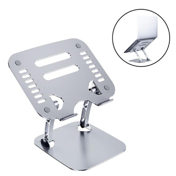 Nevenka Foldable Laptop Stand Ergonomic Height Laptop Riser Holder-Sliver