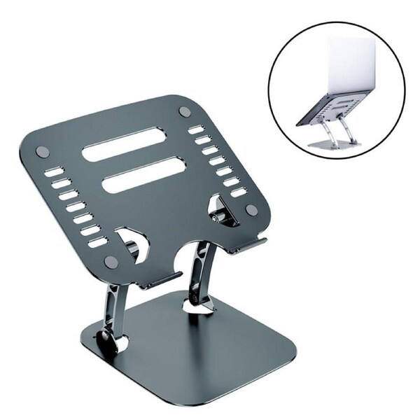 Nevenka Foldable Laptop Stand Ergonomic Height Laptop Riser Holder-Grey