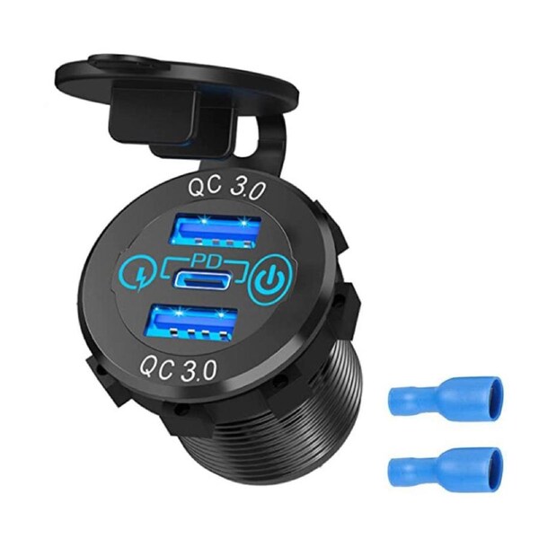 Nevenka USB C Car Charger Socket Multiple USB Outlet Fast Car Adapter for Car Boat Truck