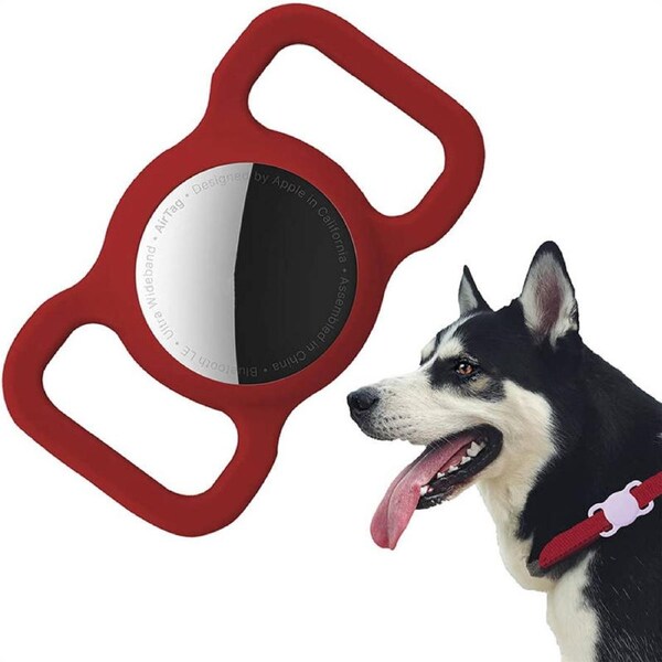 Nevenka Case for Airtag GPS Tracker for Dog Cat Collar Accessories-WineRed