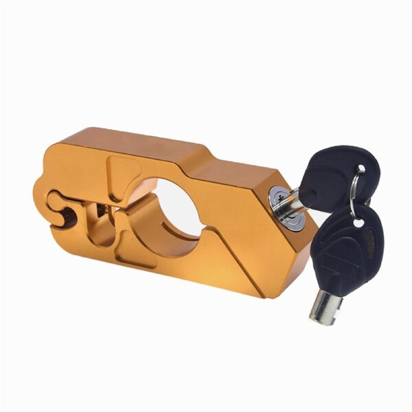 Nevenka Motorcycle Lock Heavy Duty Anti-Theft Adjustable Bike Handlebar Lock for Protection-Gold