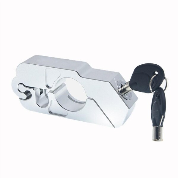 Nevenka Motorcycle Lock Heavy Duty Anti-Theft Adjustable Bike Handlebar Lock for Protection-Silver