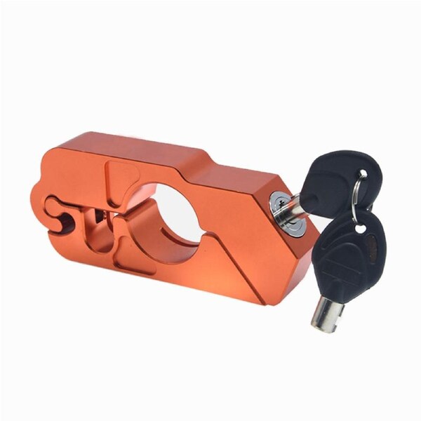 Nevenka Motorcycle Lock Heavy Duty Anti-Theft Adjustable Bike Handlebar Lock for Protection-Orange