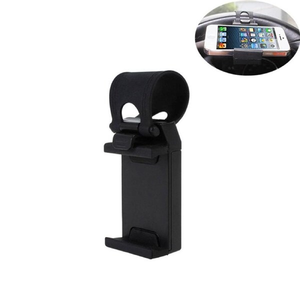 Nevenka 2Pcs Car Steering Wheel Phone Mount Universal Portable-Black