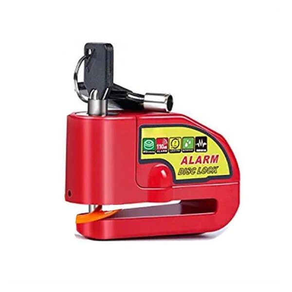 Nevenka 110 dB Alarm Sound Disc Brake Padlock for Motorcycle e-Bike Bicycle Scooter-Red