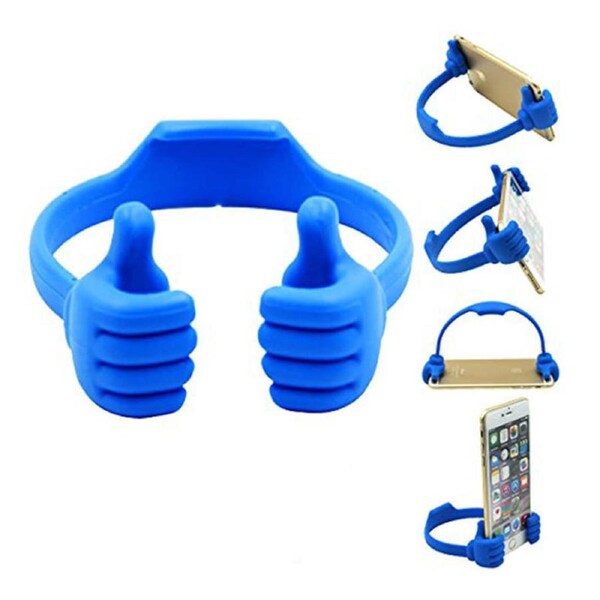 Nevenka Flexible Thumb Cell Phone Holder Tablet Holder for Desk-Blue