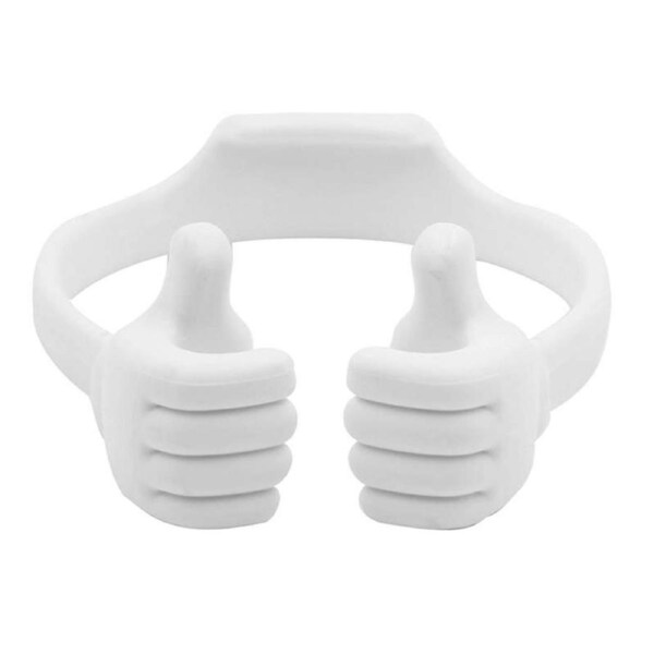 Nevenka Flexible Thumb Cell Phone Holder Tablet Holder for Desk-White