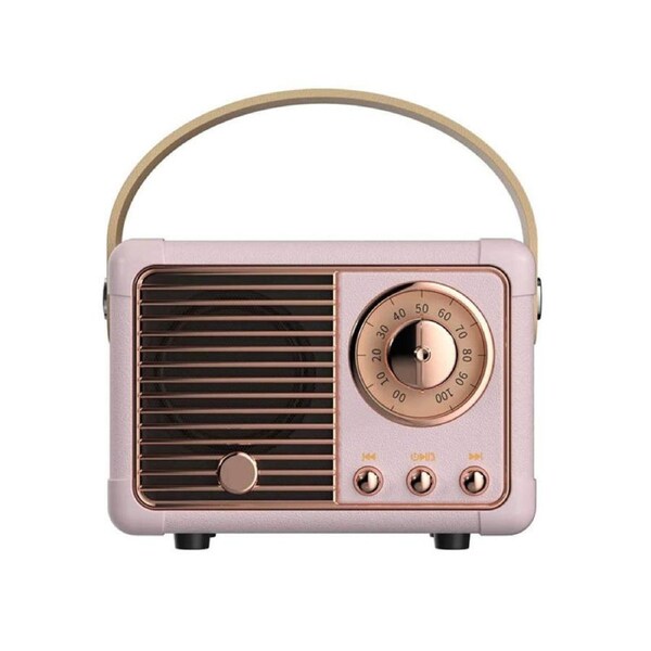 Nevenka Portable Bluetooth Wireless Stereo Retro Speakers-Pink