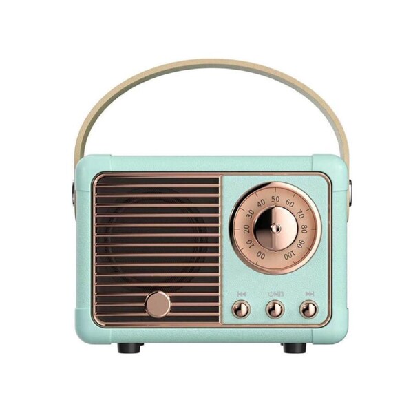 Nevenka Portable Bluetooth Wireless Stereo Retro Speakers-Blue