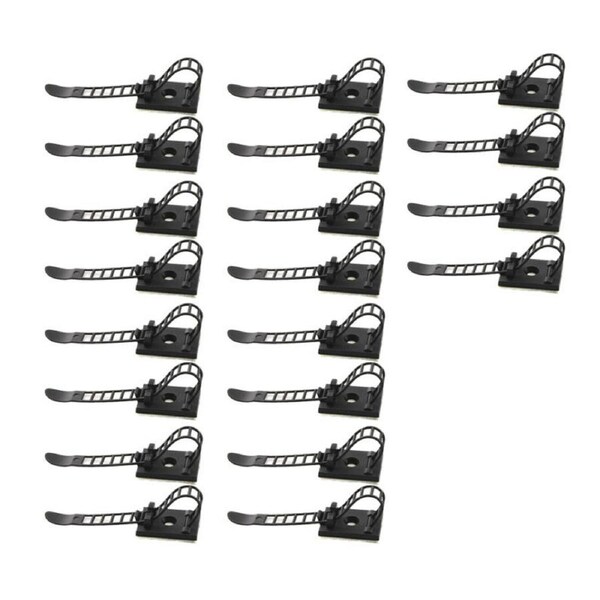 Nevenka 20 Pcs Desk Wire Organizer Cable Ties Zip Ties Adhesive Cord Clips-CL3