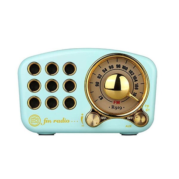 Nevenka Retro Classic Style Bluetooth Speaker FM Radio with Strong Bass-Blue