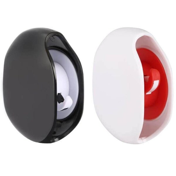 Nevenka 2 Pack Automatic Roll Earphone Cable Retractable Cord Winder-Black+White