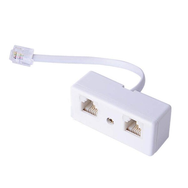 Nevenka 2Way RJ11 Telephone Plug to RJ11 Socket Adapter and Splitter for Landline Telephone
