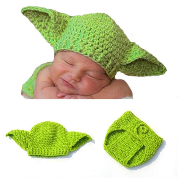 Nevenka 2 Piece Newborn Infant Baby Photography Prop Knit Hat Diaper Costume Set