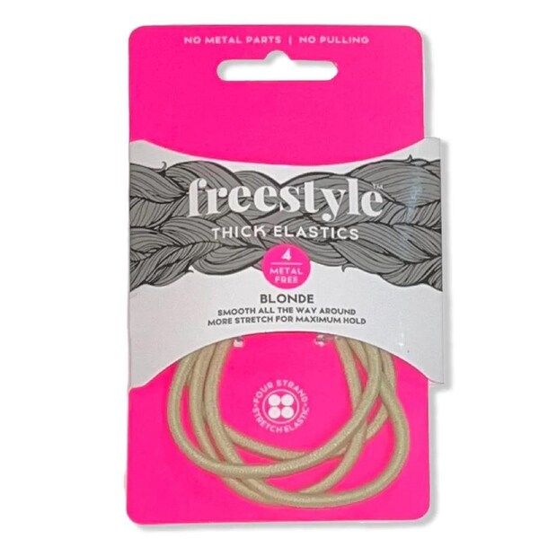 Freestyle Metal Free Ponytail Holders 4 Pack - Blonde
