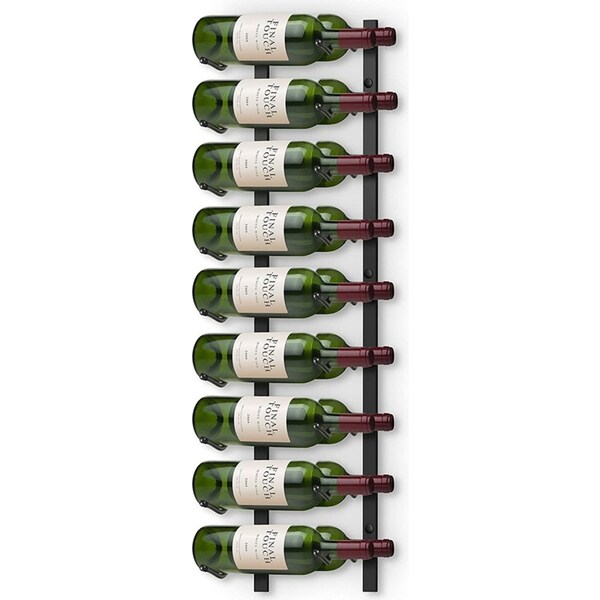 Final Touch 18-Bottle Wine Rack Wall Mounted Metal Storage Holder Display Black