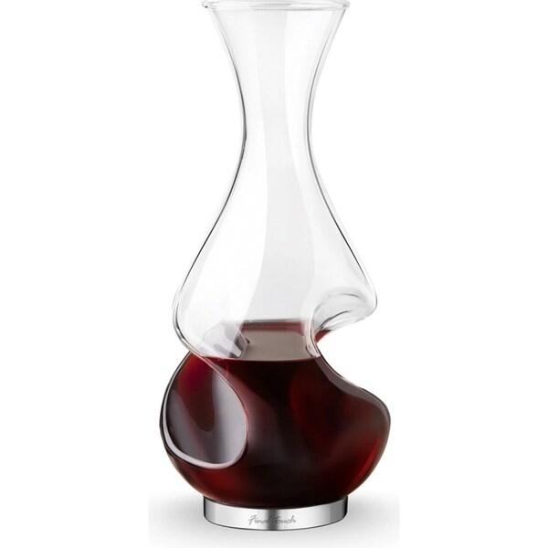 Final Touch Conundrum 375ml Aerator Glass Decanter Wine Container Pourer Clear