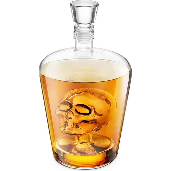 Final Touch 1L Brain Freeze Skull Decanter Liquor/Whiskey/Scotch Container Clear