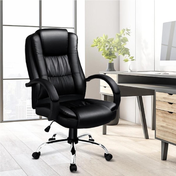 ALFORDSON Office Chair Mesh Executive Massage Gaming Seat Leather Fabric Tilt Floyd - Black