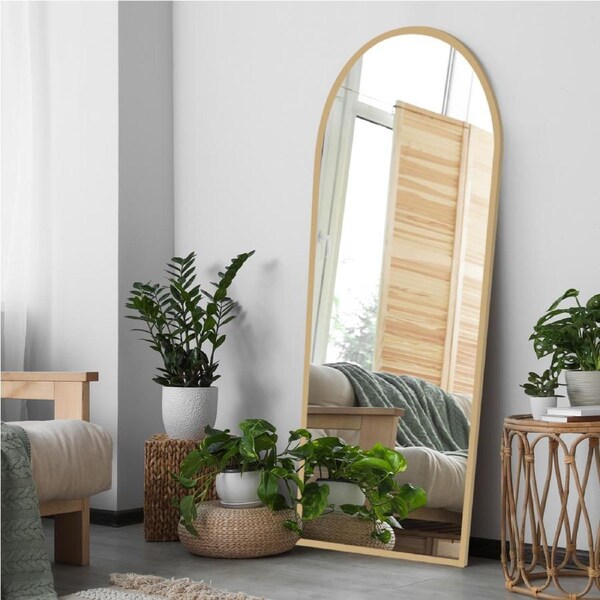 Yezi 180X80cm Floor Mirror Full Length Mirrors Arch Dressing Standing Mirror