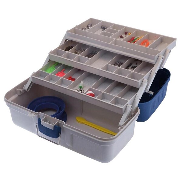 Jarvis Walker 3 Tray Fishing Tackle Box With 500 Pieces Of Tackle - Tackle Kit