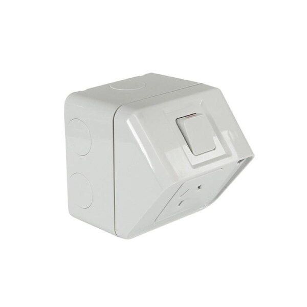 Hager WBWP1S - Single Weatherproof Power Point GPO 10amp IP53