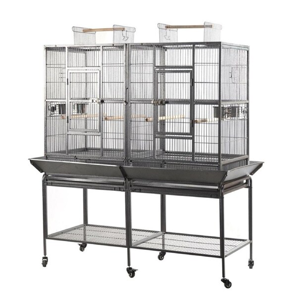 YES4PETS XL 184 cm Bird Cage Pet Parrot Aviary Perch Castor Wheel Removable Divider