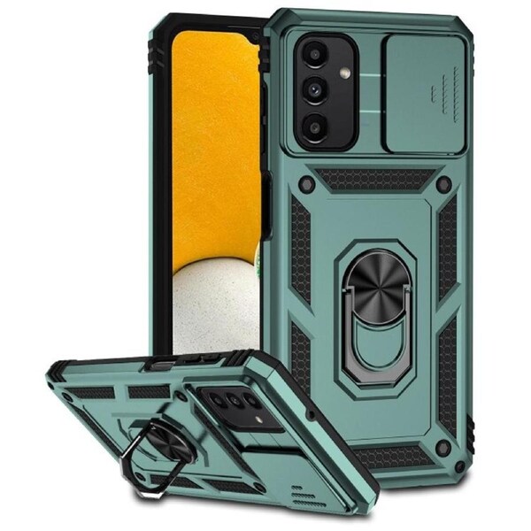 For Samsung Galaxy A13 5G Case, Strong Shielding Cover, Camera Protection, Holder, Dark Green
