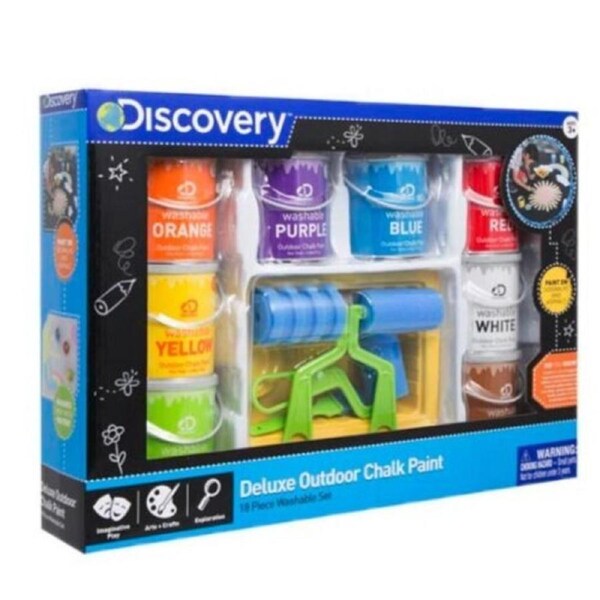 Discovery Deluxe Outdoor Chalk Paint Play Set 19 Piece Washable Set