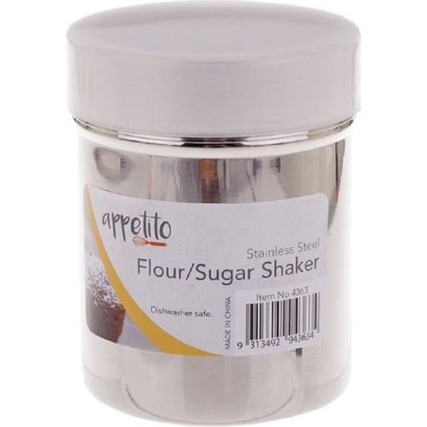 Appetito Stainless Steel Flour Sugar Shaker with Lid