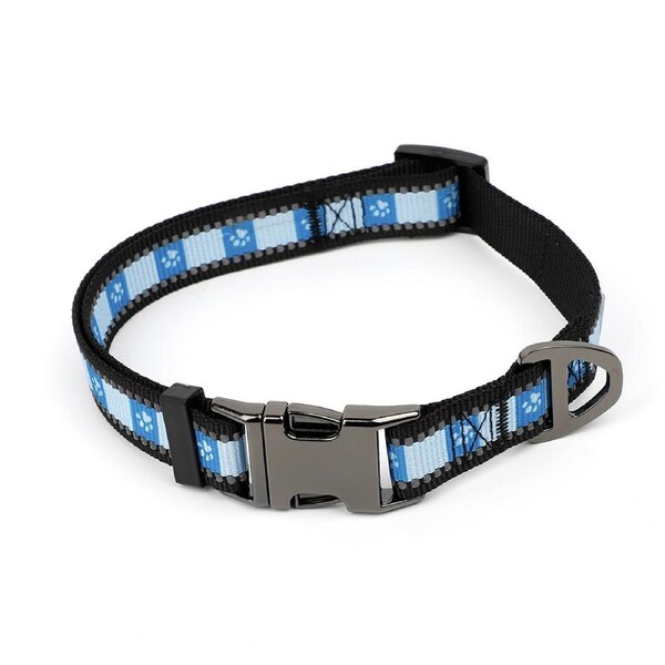 NRL Cronulla Sharks Merch Pet/Dog Reflective Adjustable Collar Nylon 38cm-58cm