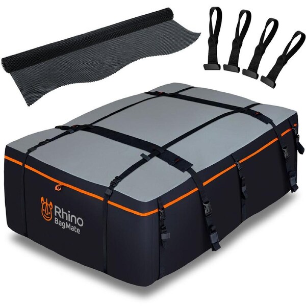 Rhino BagMate 650L Military-Grade Waterproof Roof Bag Storage For Car Black