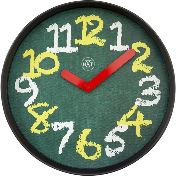 NeXtime Chalkboard Plastic Analogue 30cm Hanging Wall Clock Decor Silent Green
