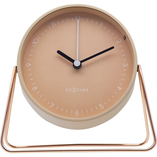 NeXtime Berlin Metal 14x13cm Analogue Table/Desk Alarm Clock w/ Night Light Pink