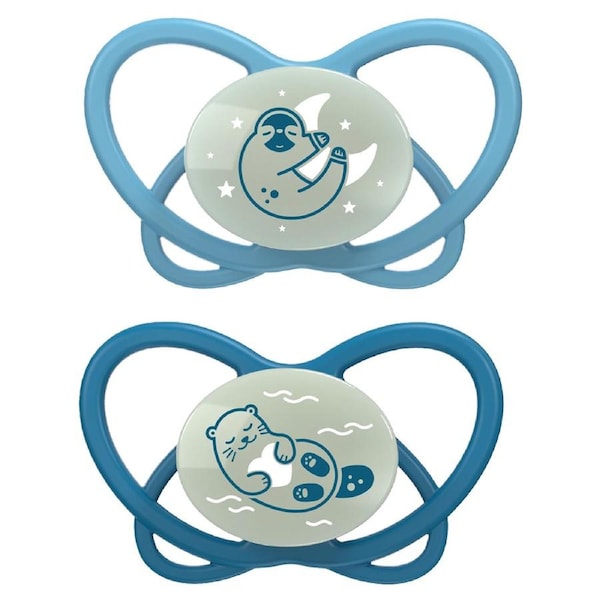 2pc Nip My Butterfly Size 2 Night Soother Orthodontic Pacifier Baby 5-18m Blue