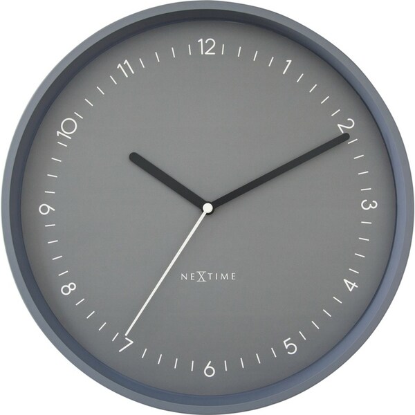 NeXtime Berlin Glass Analogue 30cm Hanging Wall Clock Decor Silent Sweep Grey